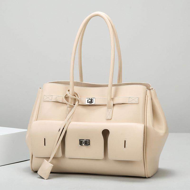 2025 Tote bag fashionable rodeo bag women's autumn and winter large capacity high-end commuter women's bag simple texture shoulder bag