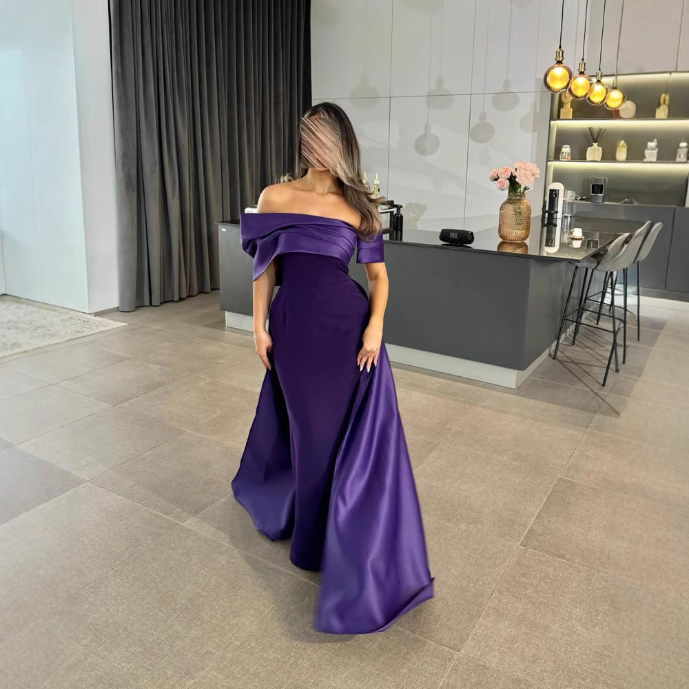 2025 spring New Popular, , Middle East Popular trade women's clothing independent station sexy hip tube top trailing evening dress
