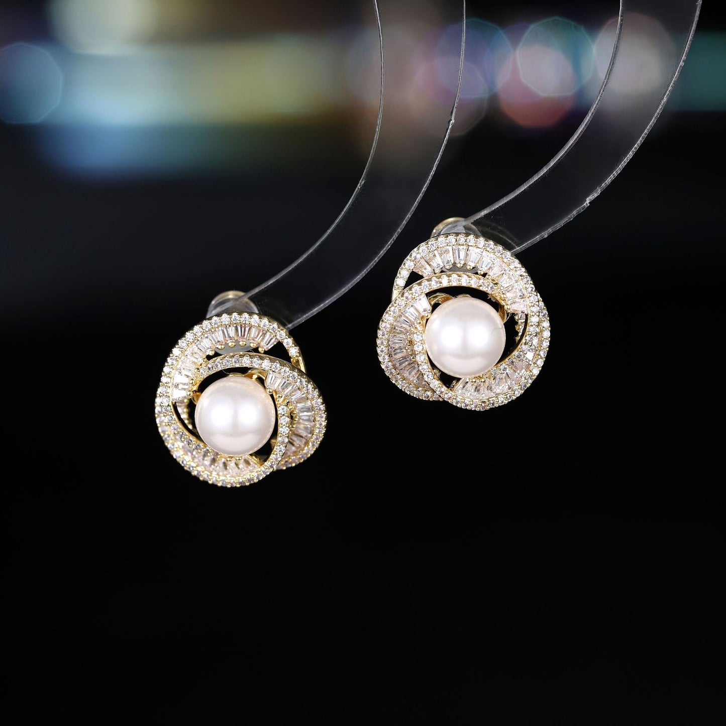 2025 micro-inlaid zircon ring pearl exquisite stud earrings s925 silver needle small fragrant style daily versatile high-end earrings