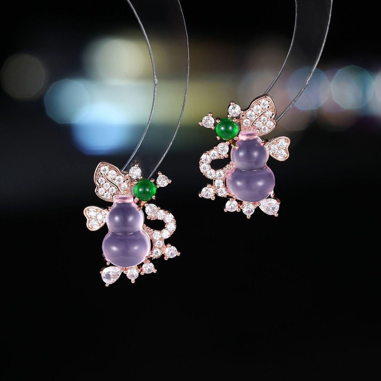 2025 New Chinese style lucky treasure gourd stud earrings natural jade retro national style 925 silver needle niche design earrings women