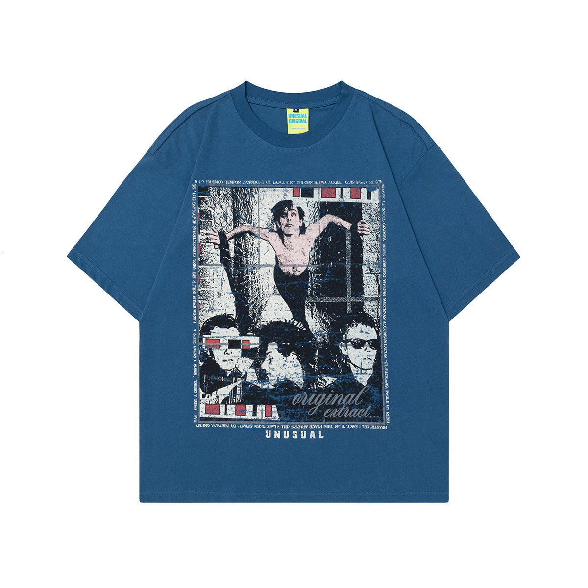 2025 T1101 2025n 2025 Summer Neutral High Sense Painting Character Design Retro Men's High Sense Short Sleeve T-Shirt