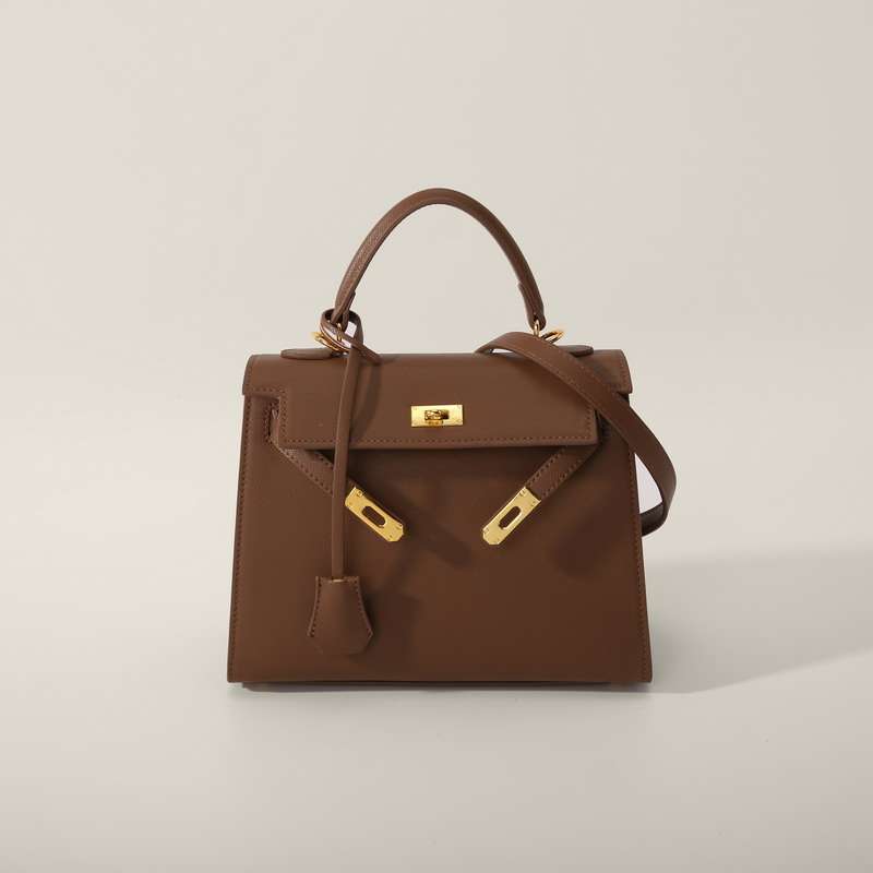 BENPAOLV 2025 popular summer high texture Kelly bag mini 22cm second generation high sense niche shoulder messenger bag handbag
