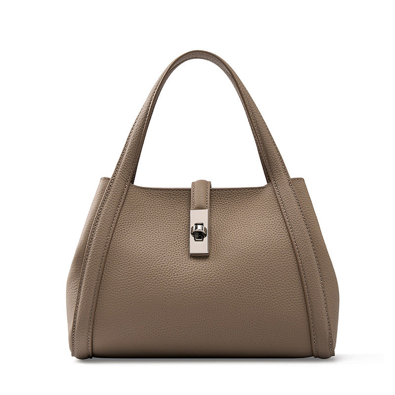 2025 First layer cowhide large-capacity tote bag 2023 new handbag vegetable basket bag shoulder portable messenger bag