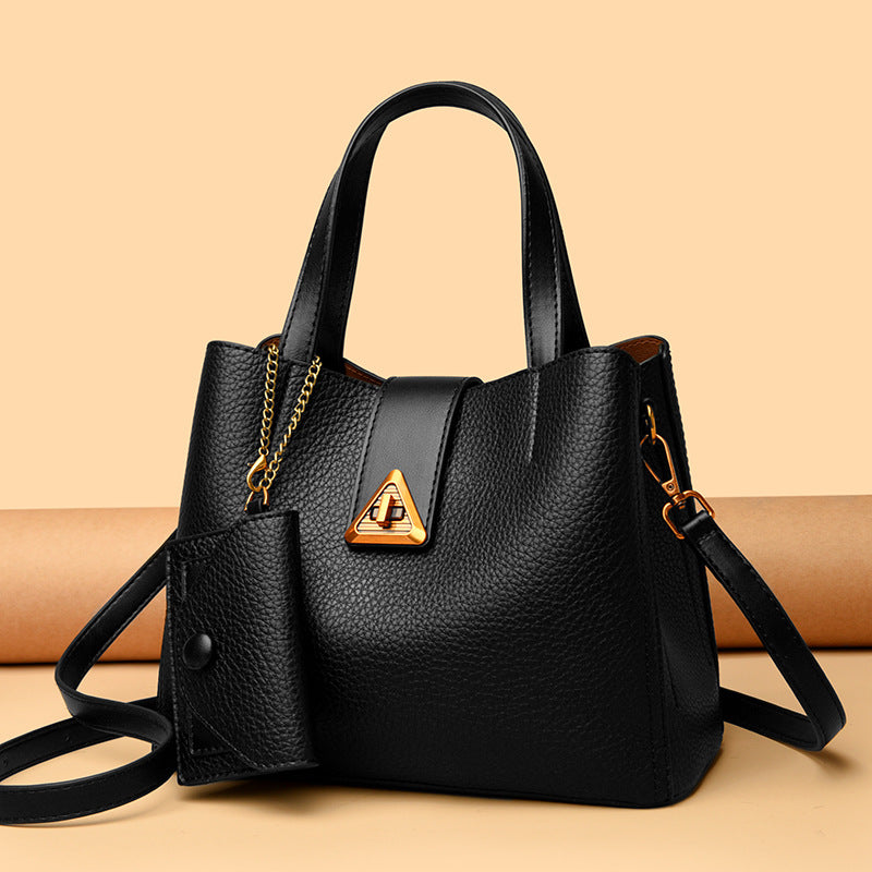 2025 Women's handbag new fashion soft leather women's bag high sense versatile handbag large capacity commuter shoulder bag