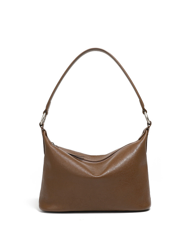 2025 Classic retro underarm bag new top layer vegetable tanned cowhide shoulder messenger bag