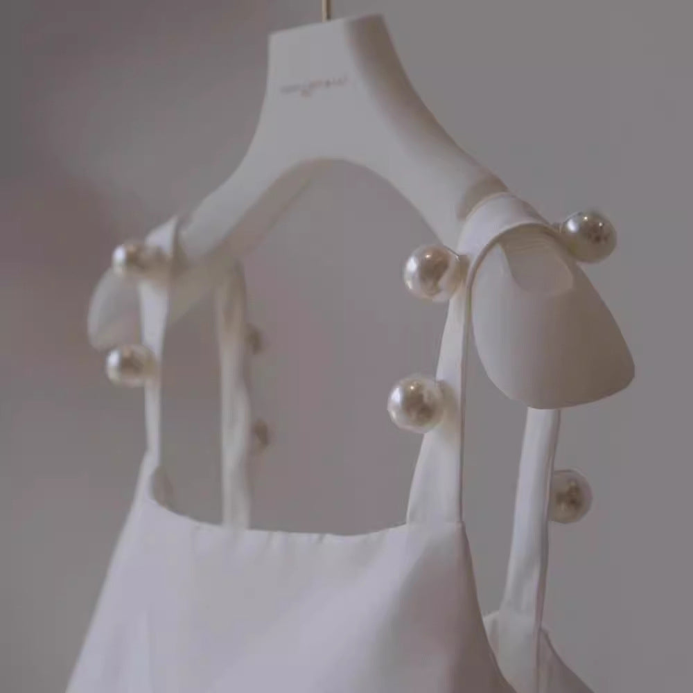 2025 retro suspender light wedding dress small satin engagement dress certificate registration dress daily wear