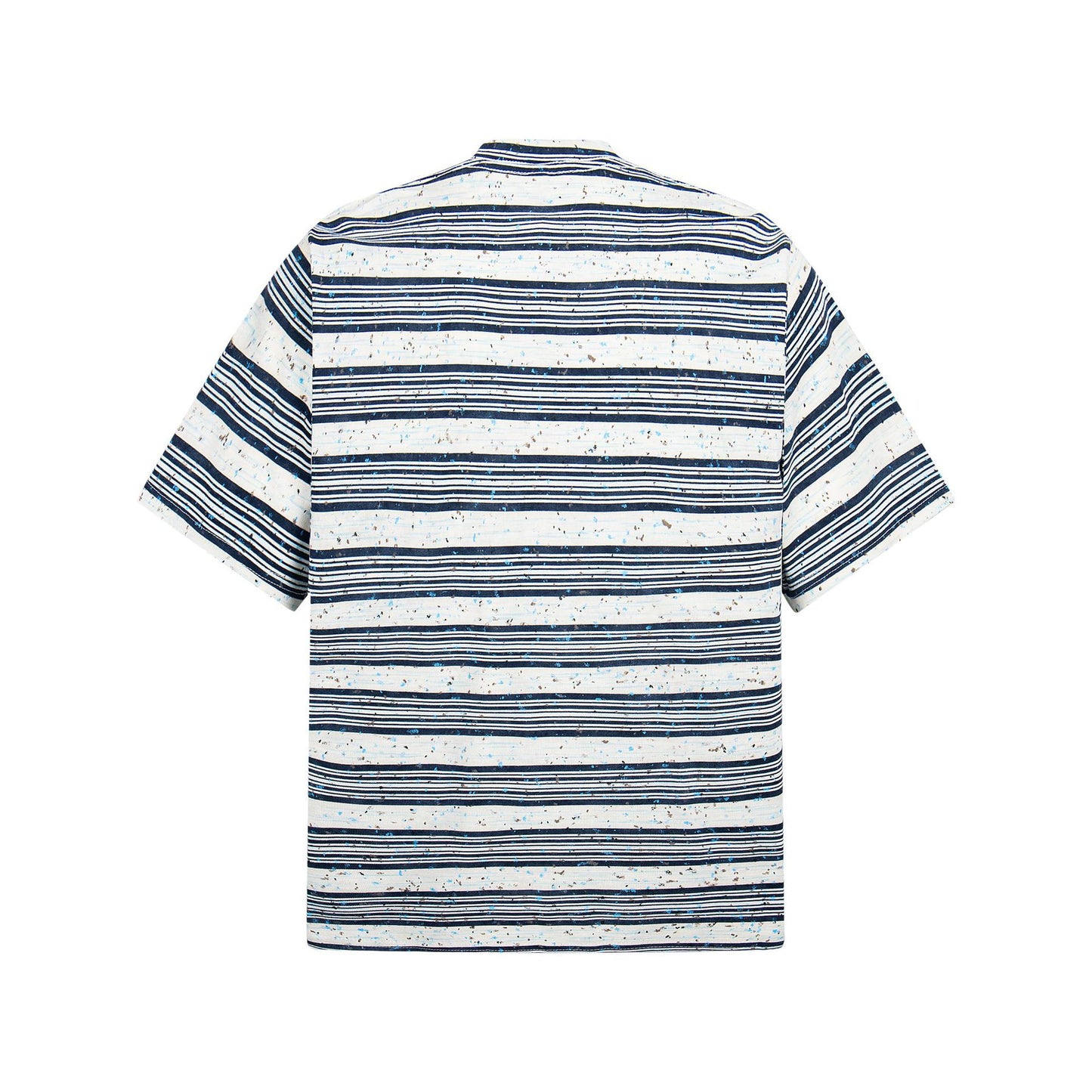 2025 2630 2025n street 2025 men's and women's color embellishment design men's loose high-end striped short-sleeved T-shirt