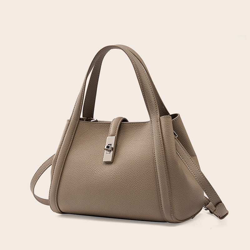 2025 First layer cowhide large-capacity tote bag 2023 new handbag vegetable basket bag shoulder portable messenger bag