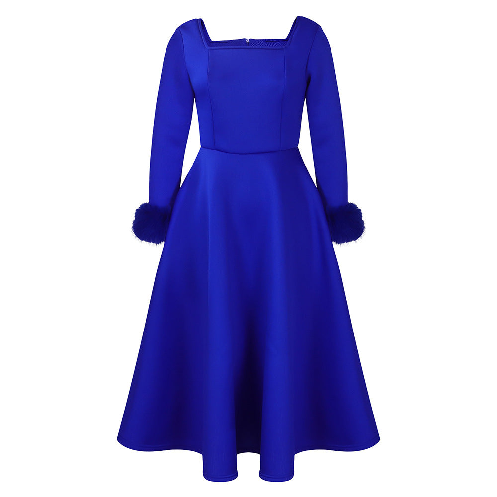 BENPAOLV D451 party dress independent station winter temperament elegant fluffy decorative big skirt dress African dress