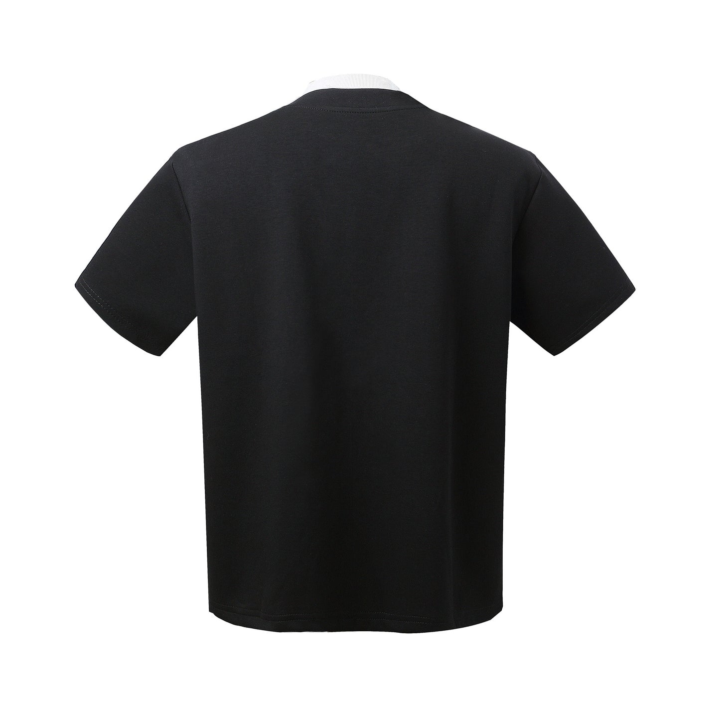 2025 K53 2025n street trendy retro fake two-piece deconstruction high-end men's short and wide cleanfit space cotton short-sleeved T-shirt