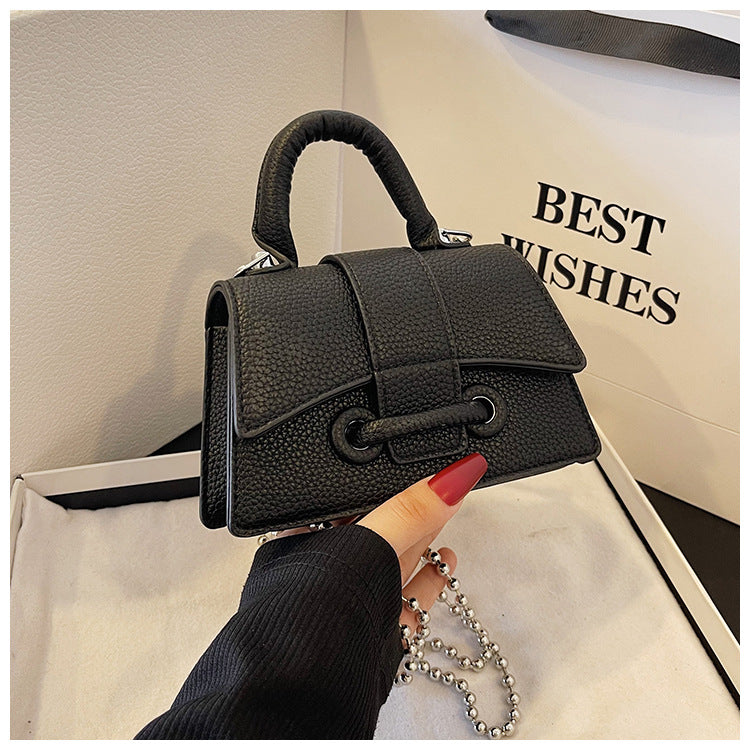 BENPAOLV 2025 Bag women's new New fashion popular texture lychee pattern portable small square bag chain diagonal span red envelope