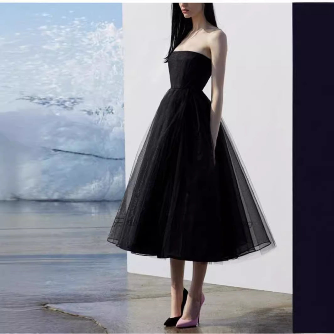 2025 Fashion banquet dress women's new high-end texture birthday party thin annual meeting party evening dress