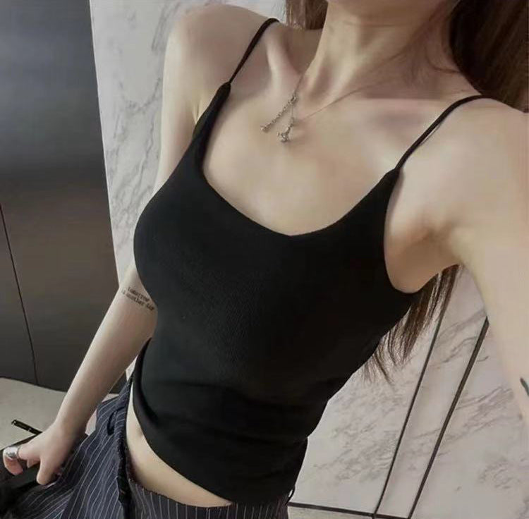 2025 Premium security sling vest can be pulled red polished women's autumn and winter bra with an integrated base and a warm top inside