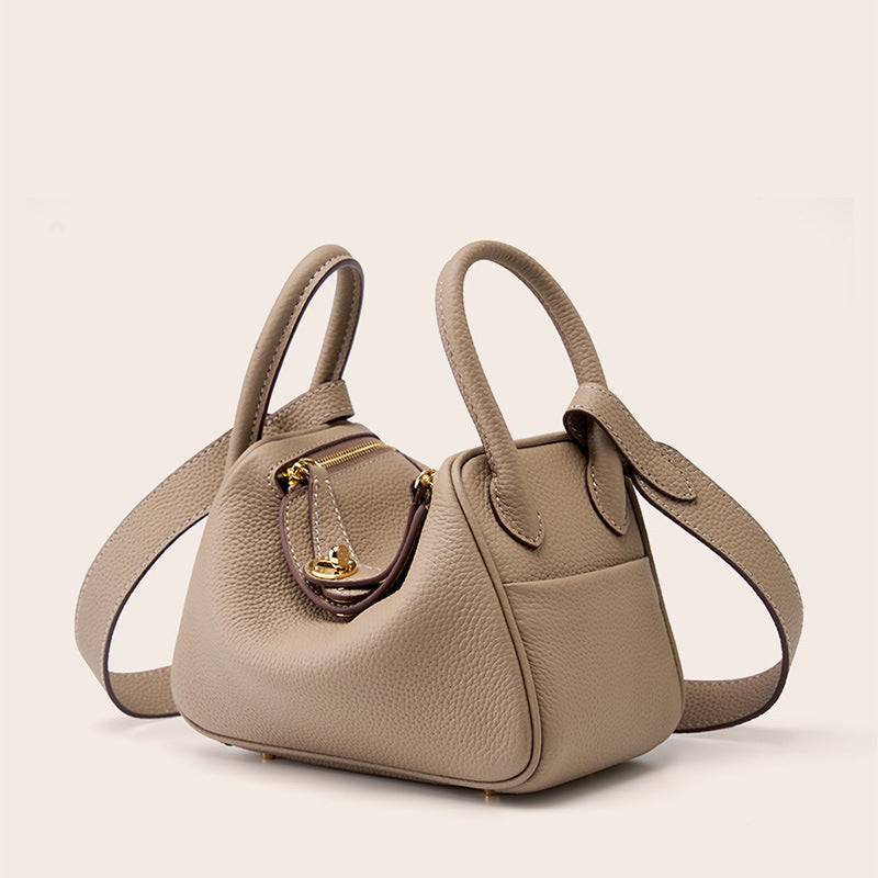 2025 Leather women's bag shoulder messenger bag pillow bag 2023 new lindy medium versatile women's bag doctor bag
