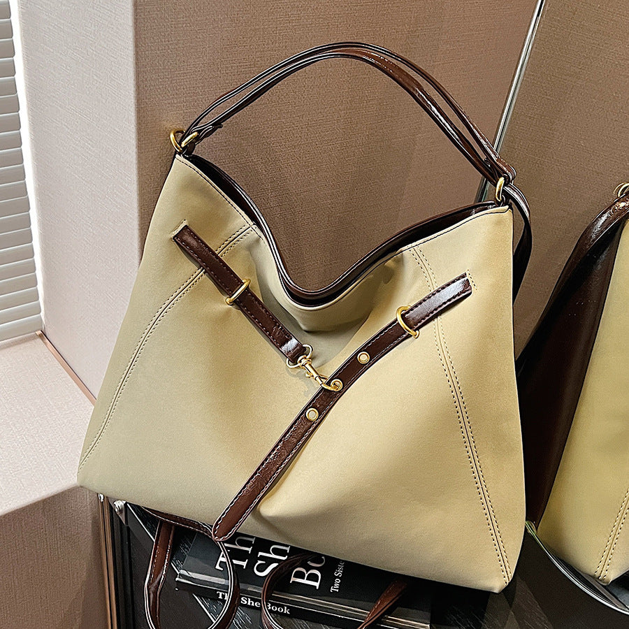 BENPAOLV 2025 Leisure work commuter tote bag women's large capacity popular new fashion single shoulder crossbody three-purpose bag backpack