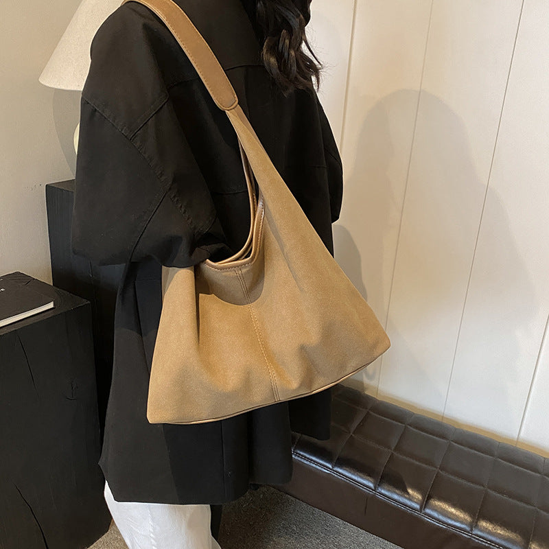 BENPAOLV 2025 Casual bag women's large-capacity armpit bag popular new bucket bag popular commuter tote bag fashionable shoulder bag