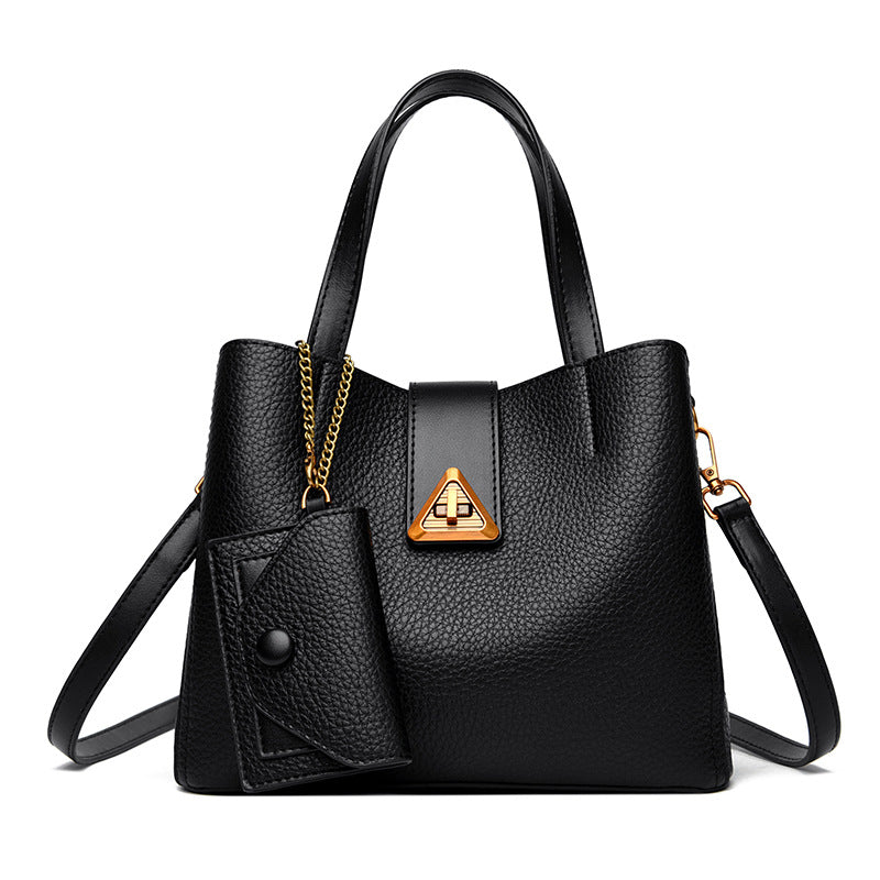 2025 Women's handbag new fashion soft leather women's bag high sense versatile handbag large capacity commuter shoulder bag