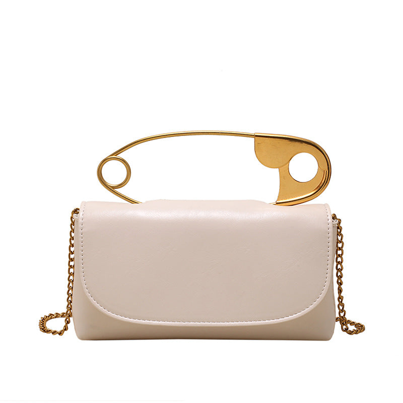 BENPAOLV 2025 Korean version of creative personalized paper clip women's handbag new Popular style shoulder bag chain messenger bag bag