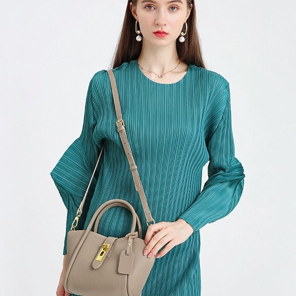 2025 Yanxuan popular new bag women's bag bucket bag summer shoulder bag 2023 genuine leather women's portable vegetable basket bag