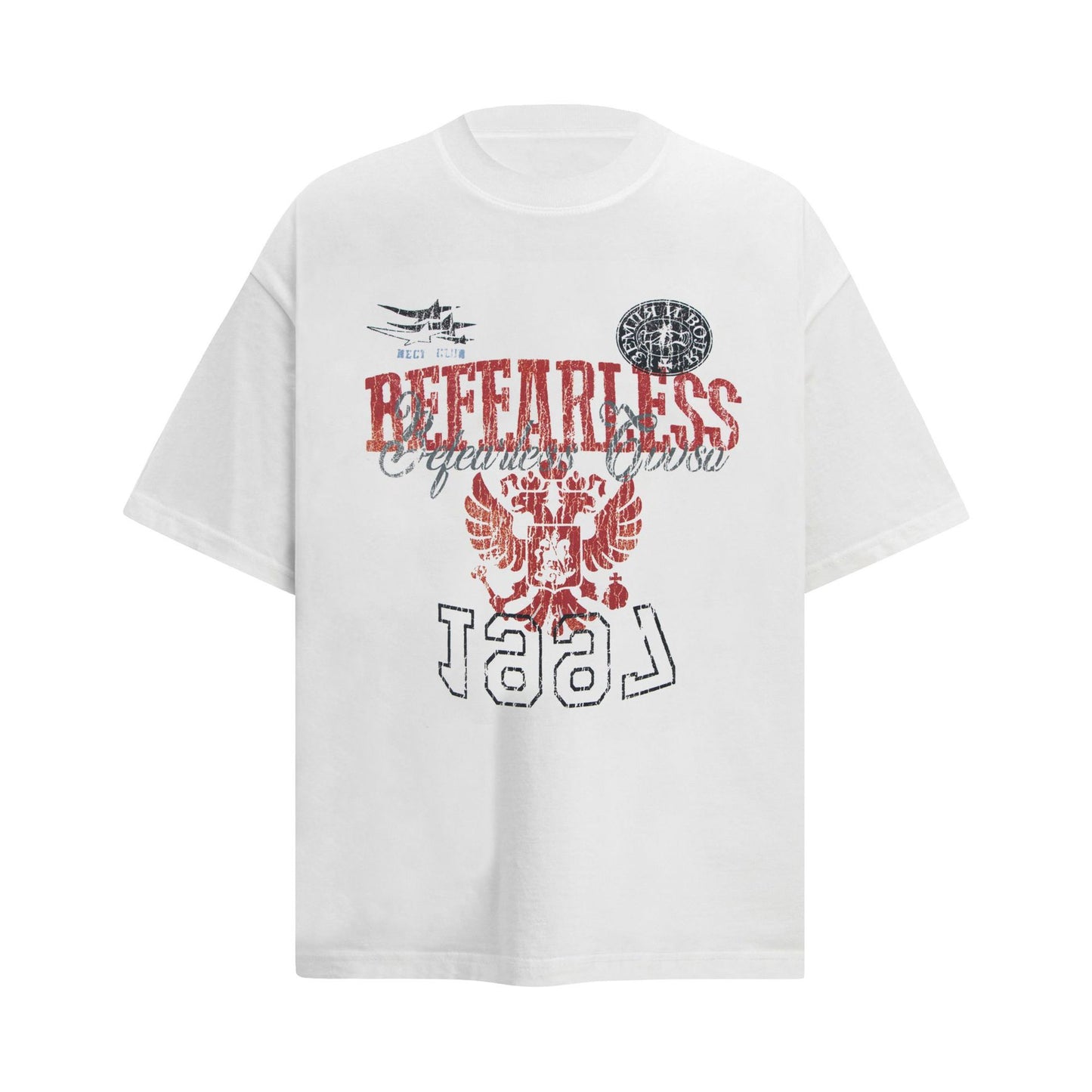 2025 6123 2025n street 2025 retro letter old design men's loose high-end neutral short-sleeved T-shirt