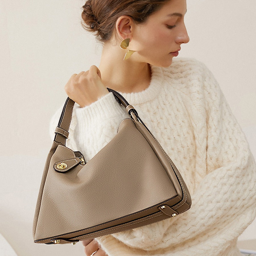 2025 popular New Premium Leather Women's Bag Crossbody Shoulder Bag Women's Fashion Underarm Bag Atmospheric Women's Bag