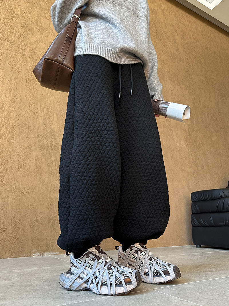 2025 popular autumn and winter new Korean high-end simple wind scimitar loose sweatpants 559