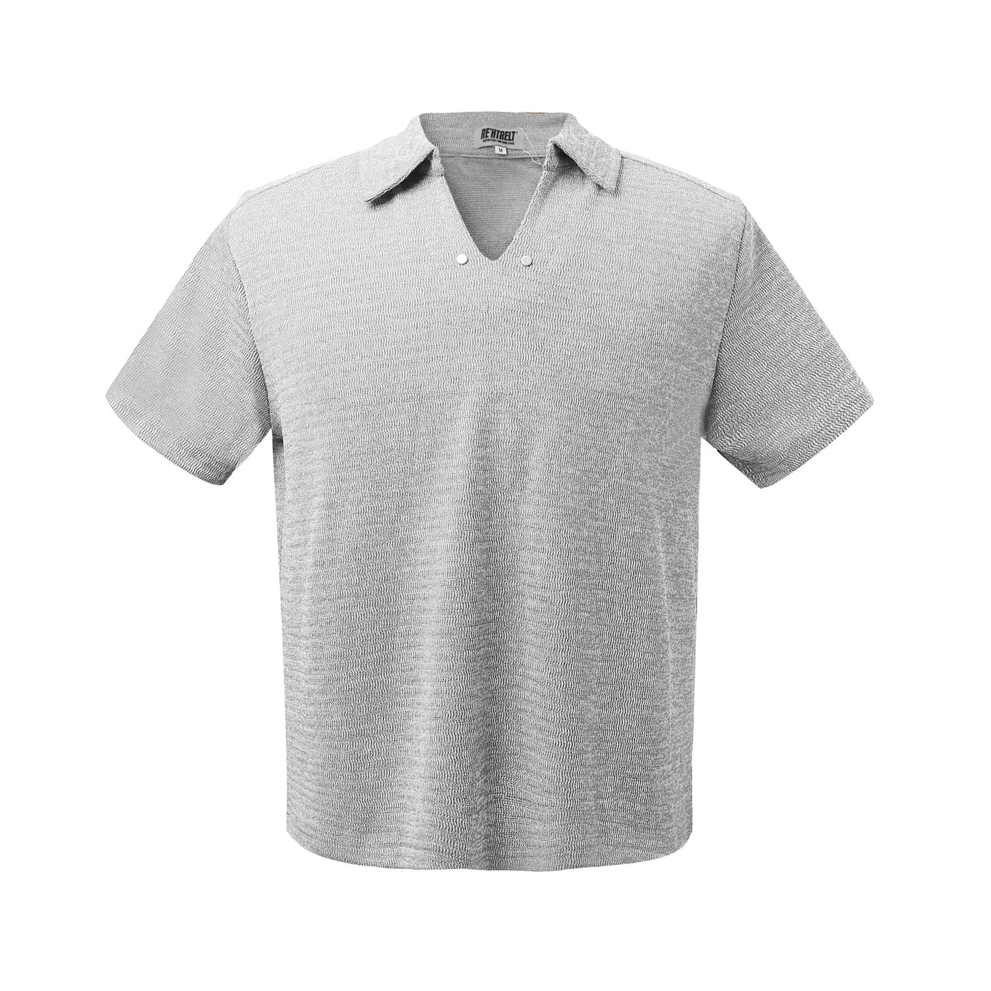 2025 K54 2025n street trendy retro old money style deconstruction high-end men's short and wide cleanfit short-sleeved V-neck T-shirt