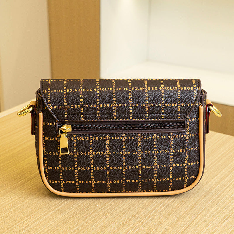 2025 Bag women's popular spring and summer fashion new women's bag saddle bag retro messenger bag contrasting color women's shoulder bag