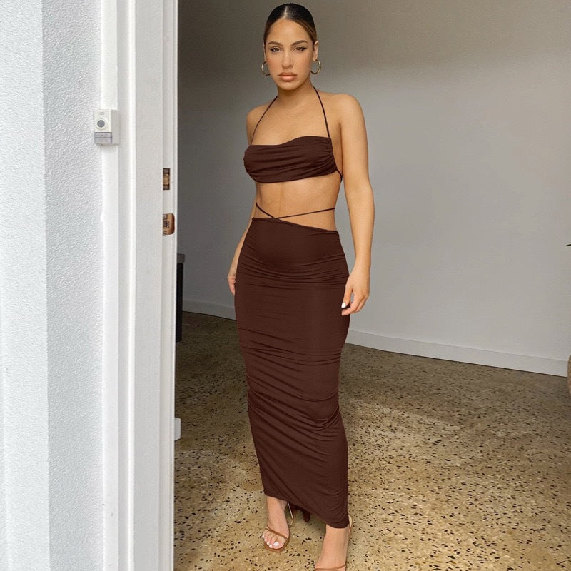 BENPAOLV Cross-border 2025 trade explosion 2025 style suit summer new neck small vest half-length skirt wholesale