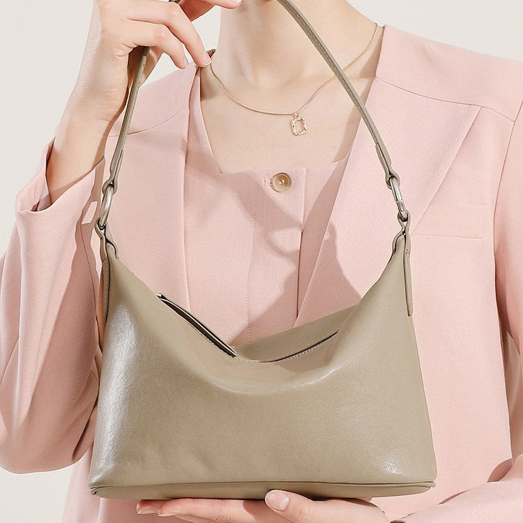 2025 Classic retro underarm bag new top layer vegetable tanned cowhide shoulder messenger bag