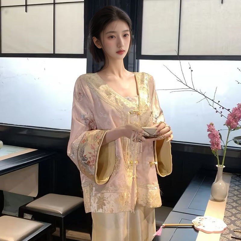 2025 new high-end national style heavy industry embroidery new Chinese style fashion temperament women's thin coat N2083