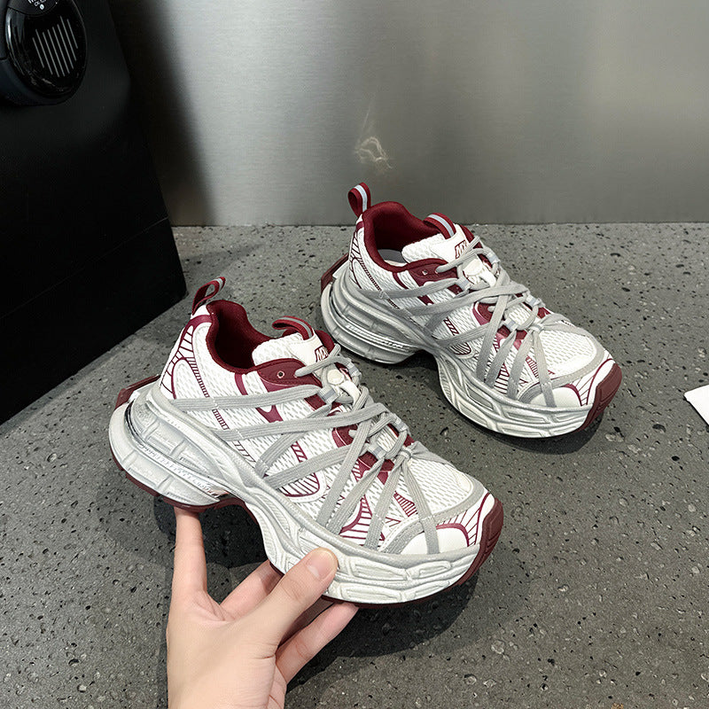 2025 Thick-soled dad shoes women's popular autumn new Korean version breathable and versatile, lightweight and non-slip casual sports shoes tide
