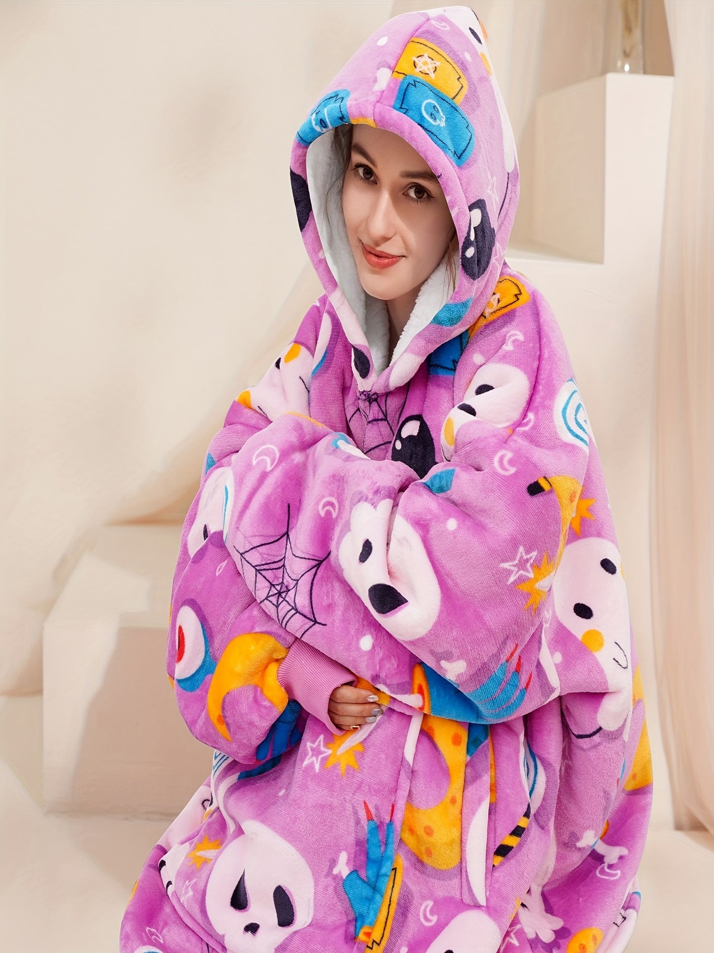 Blanket Hoodie Women & Men, Premium Sherpa Fleece Oversized Hoodie Blanket, Wearable Blanket Hoodie Birthday Gifts