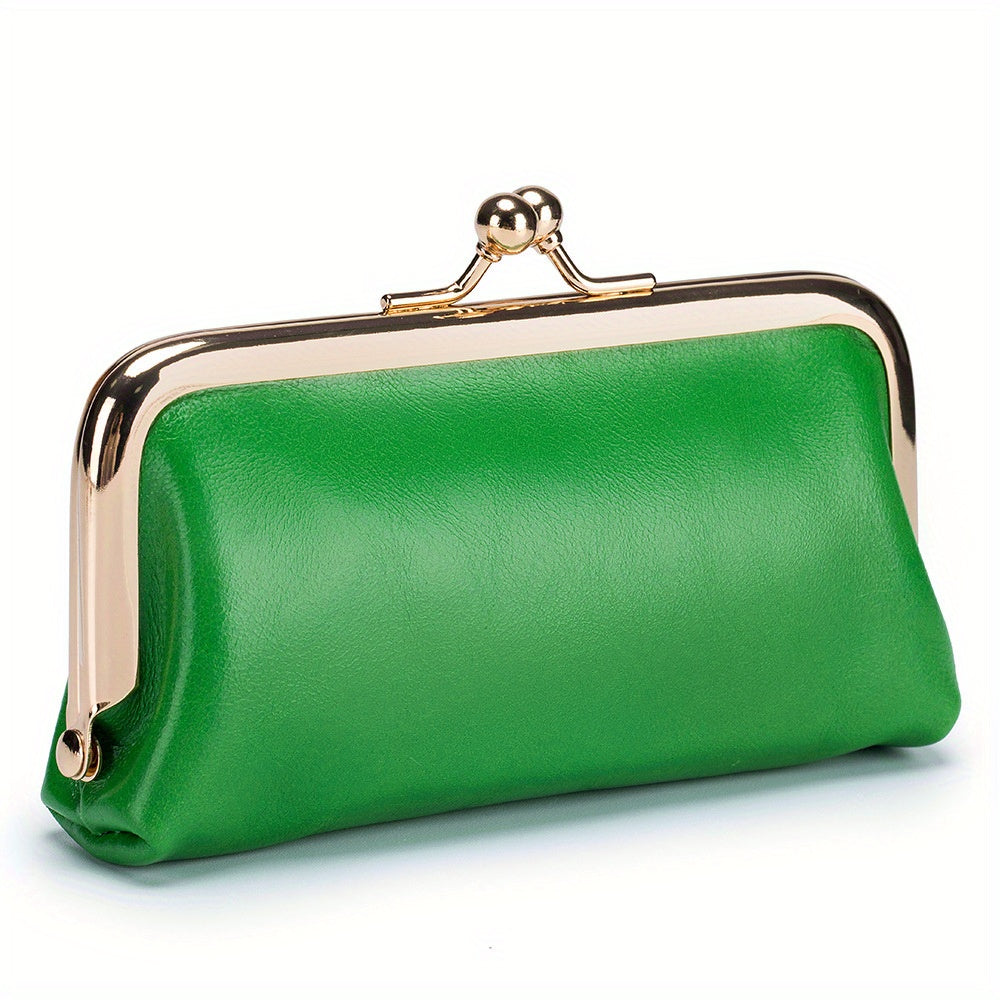 Vintage Leather Coin Purses For Women, Mini Evening Bag With Kiss Lock, Luxury Clutch Bag For Key And Earphone - Perfect for Carnival Mardi Gras Music Festival