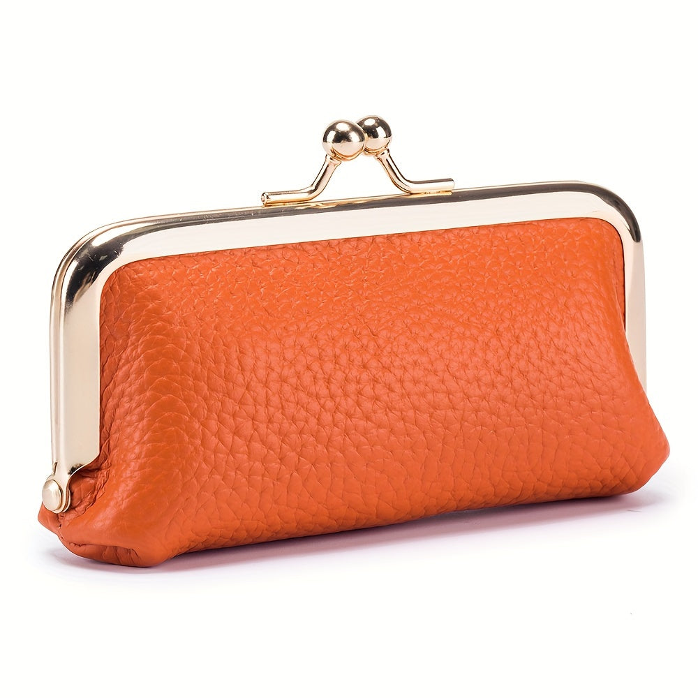 Vintage Leather Coin Purses For Women, Mini Evening Bag With Kiss Lock, Luxury Clutch Bag For Key And Earphone - Perfect for Carnival Mardi Gras Music Festival