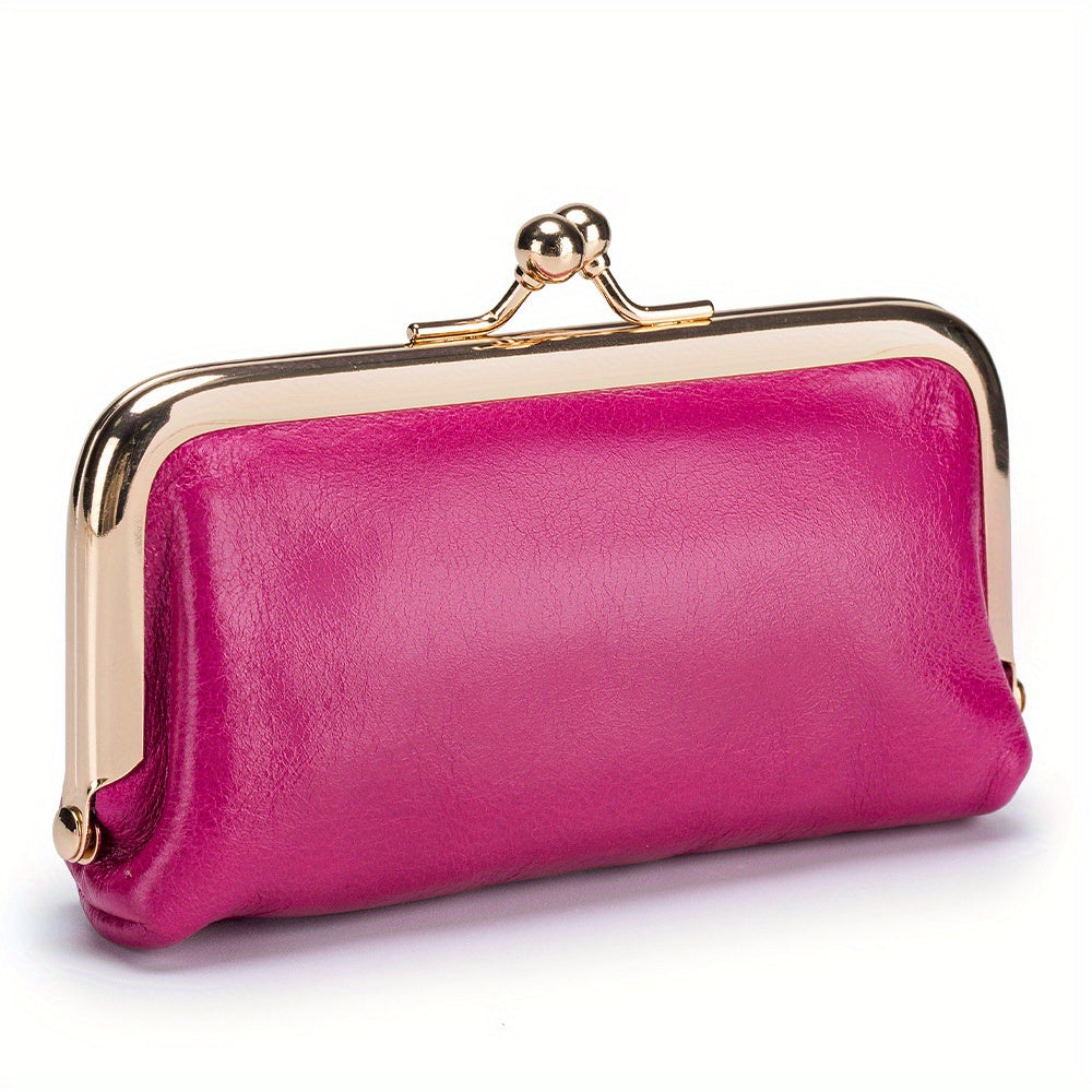 Vintage Leather Coin Purses For Women, Mini Evening Bag With Kiss Lock, Luxury Clutch Bag For Key And Earphone - Perfect for Carnival Mardi Gras Music Festival
