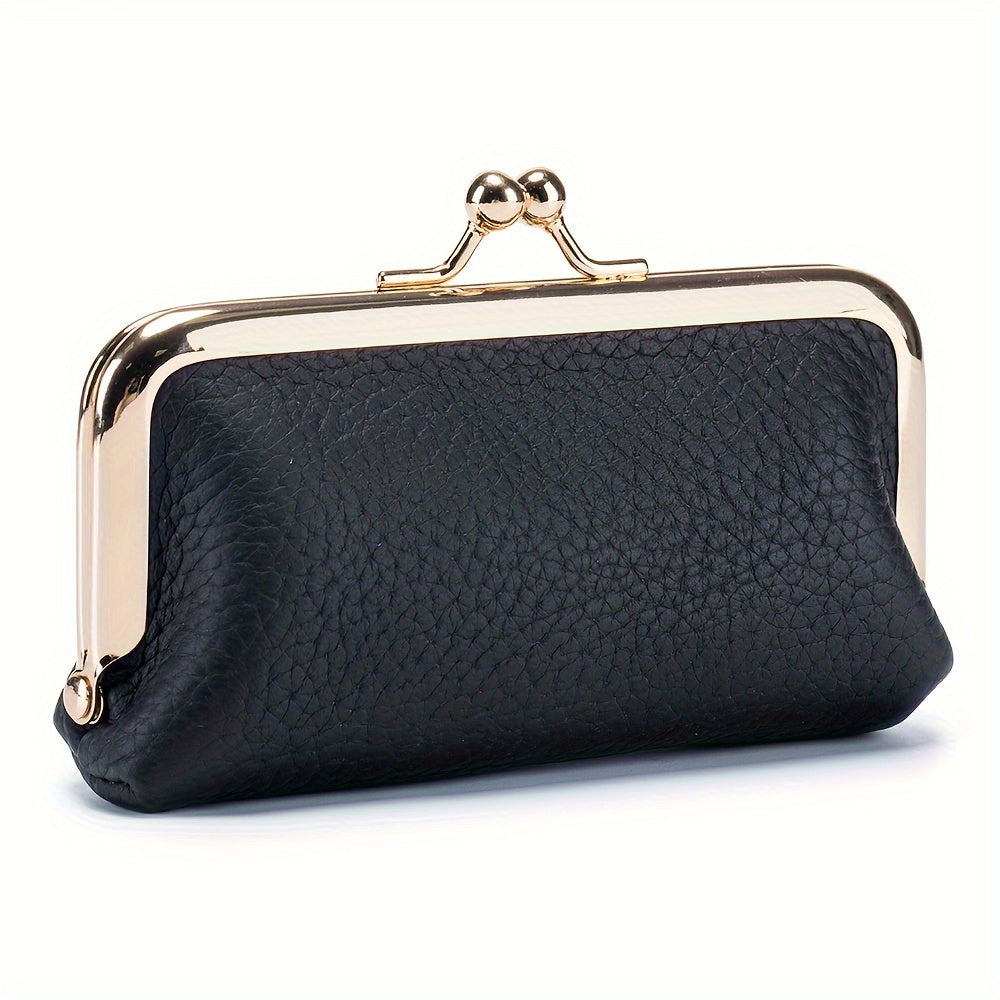Vintage Leather Coin Purses For Women, Mini Evening Bag With Kiss Lock, Luxury Clutch Bag For Key And Earphone - Perfect for Carnival Mardi Gras Music Festival