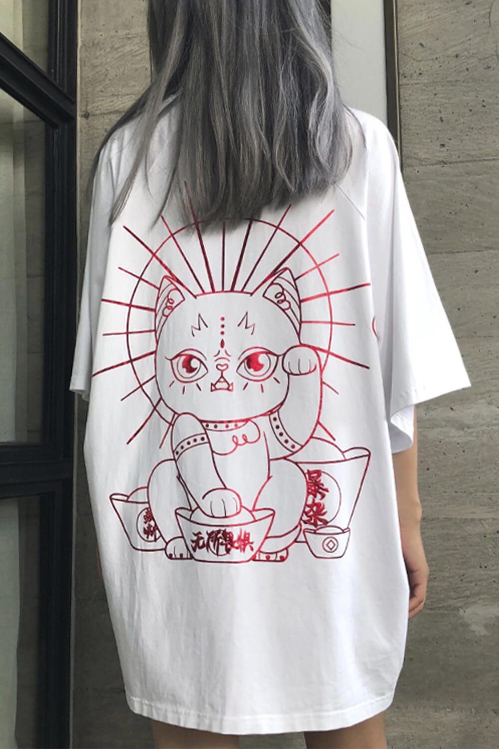 benpaolv Lucky Cat Oversized T-Shirt