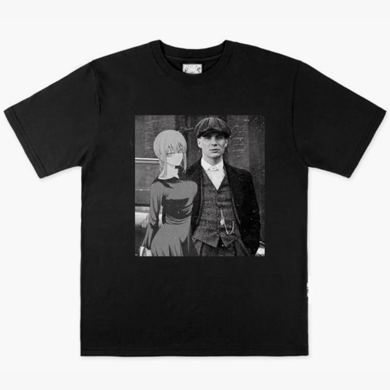 benpaolv Makima and Thomas Shelby Anime T-Shirt Peaky Blinders