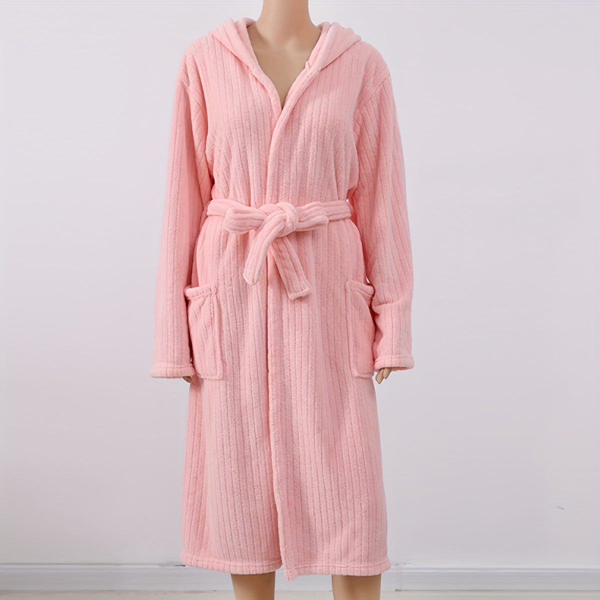 1pc Coral Fleece Bathrobe, Women Soft Hooded Robe, Wearable Bath Skirt, Absorbent Bath Wrap Towel For Home Bathroom, Bathroom Supplies