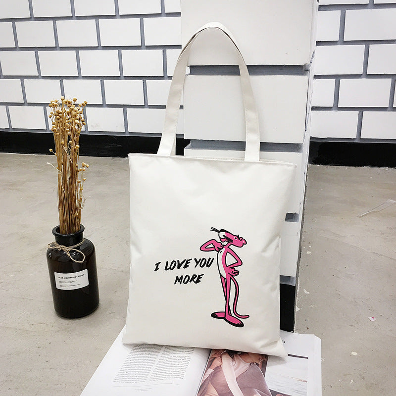 New Canvas Bag Printed Fashion Women's Bag Korean Style Artistic Fresh Woven Handbag Student Mori Style Shoulder Bag