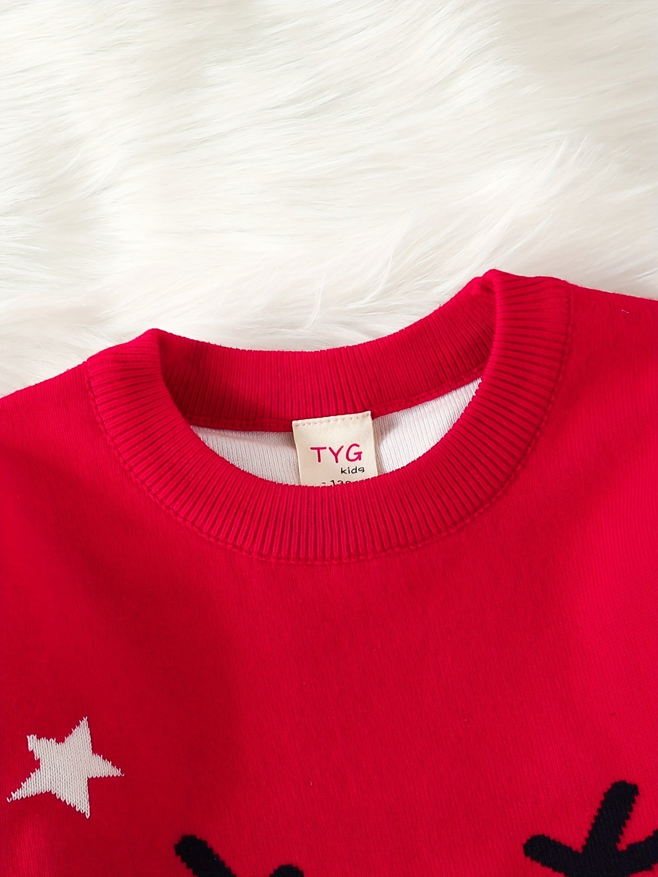 Elk Cartoon Sweater - Long Sleeve, Knitted, Boys' Fall Winter Gift, Cartoon Pattern, Kids' Size, Cozy Wear for Chilly Days