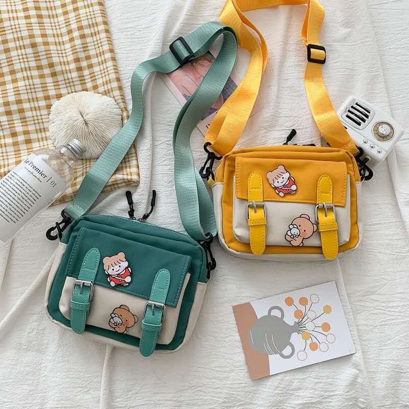 Cute Small Cloth Bag Women's Bag  New Trendy Korean Style All-Match Messenger Bag Female Ins Student Shoulder Canvas Bag