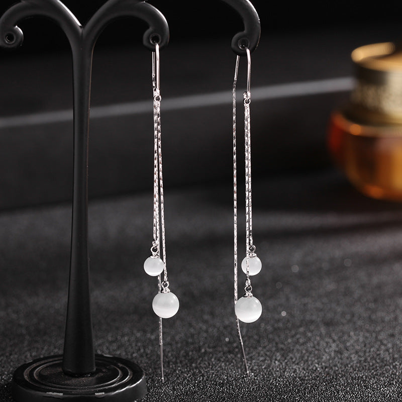 2025 Liyu Jewelry  New Trendy Opal Tassel Ear Line Temperament Super Fairy Earrings Daily Simple Niche Earrings