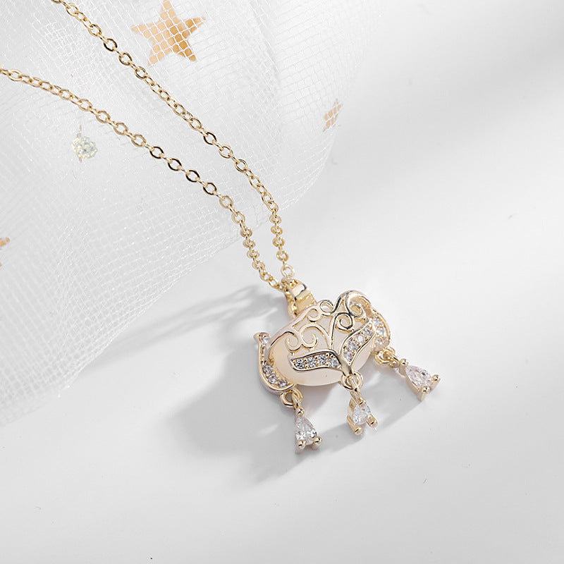 2025 Korean version of fashion safety lock necklace Chinese style long life lock pendant niche light luxury temperament collarbone chain neck jewelry