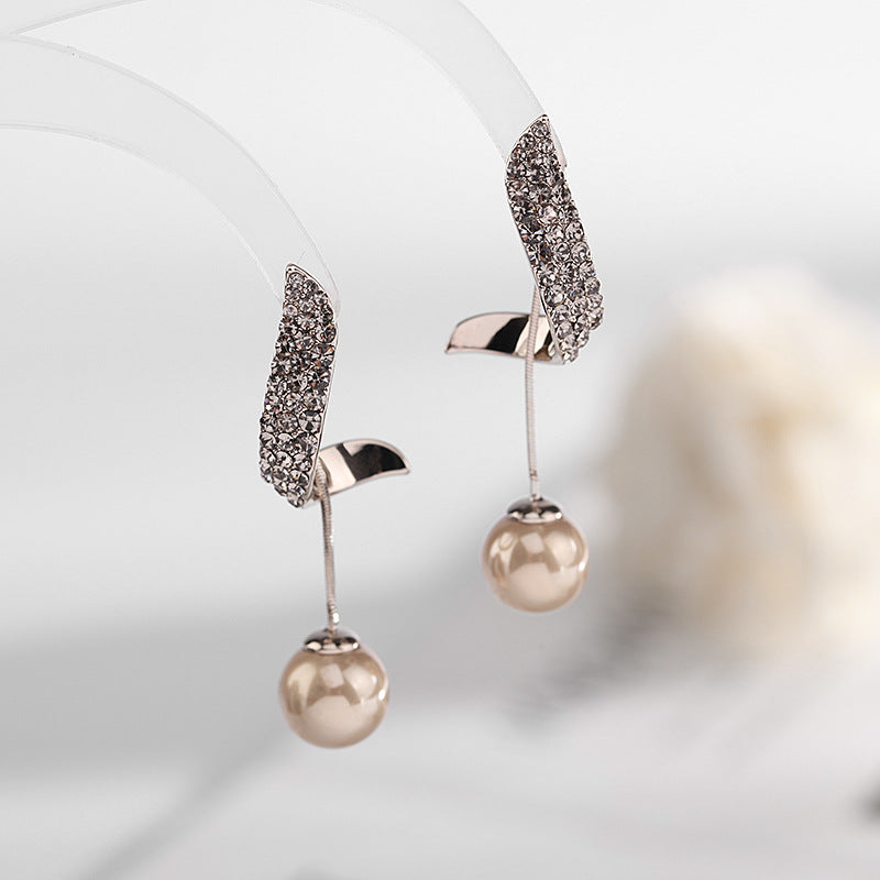 2025 new retro one two wearing gold fashion earrings 925 silver needle geometric red pearl earrings women