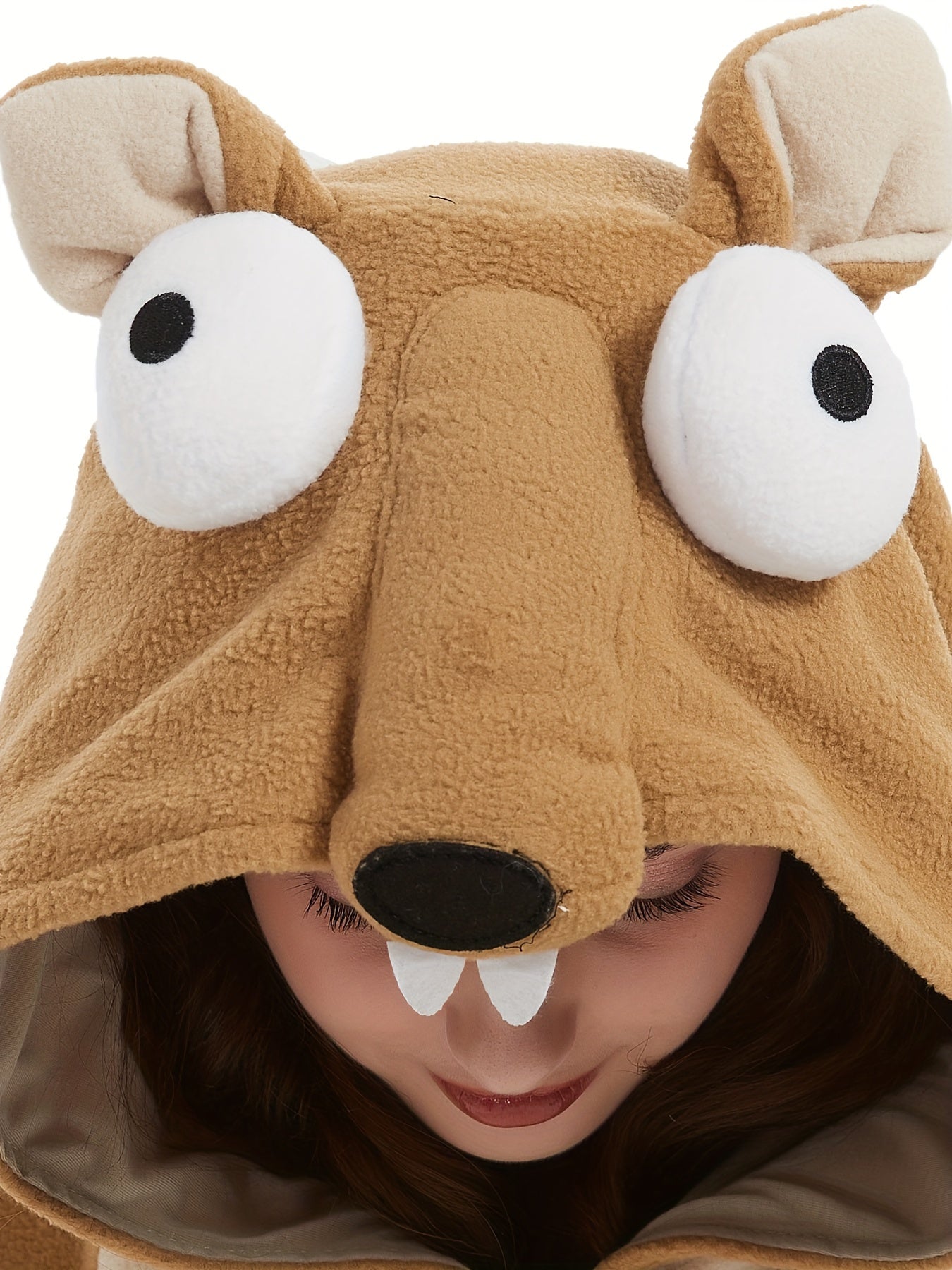 Men's Cartoon Kangaroo Hooded Blanket, Casual Soft Cozy Flannel Wearable Onesie Sleeping Bag Blanket, As Gifts, Party Performance Clothing
