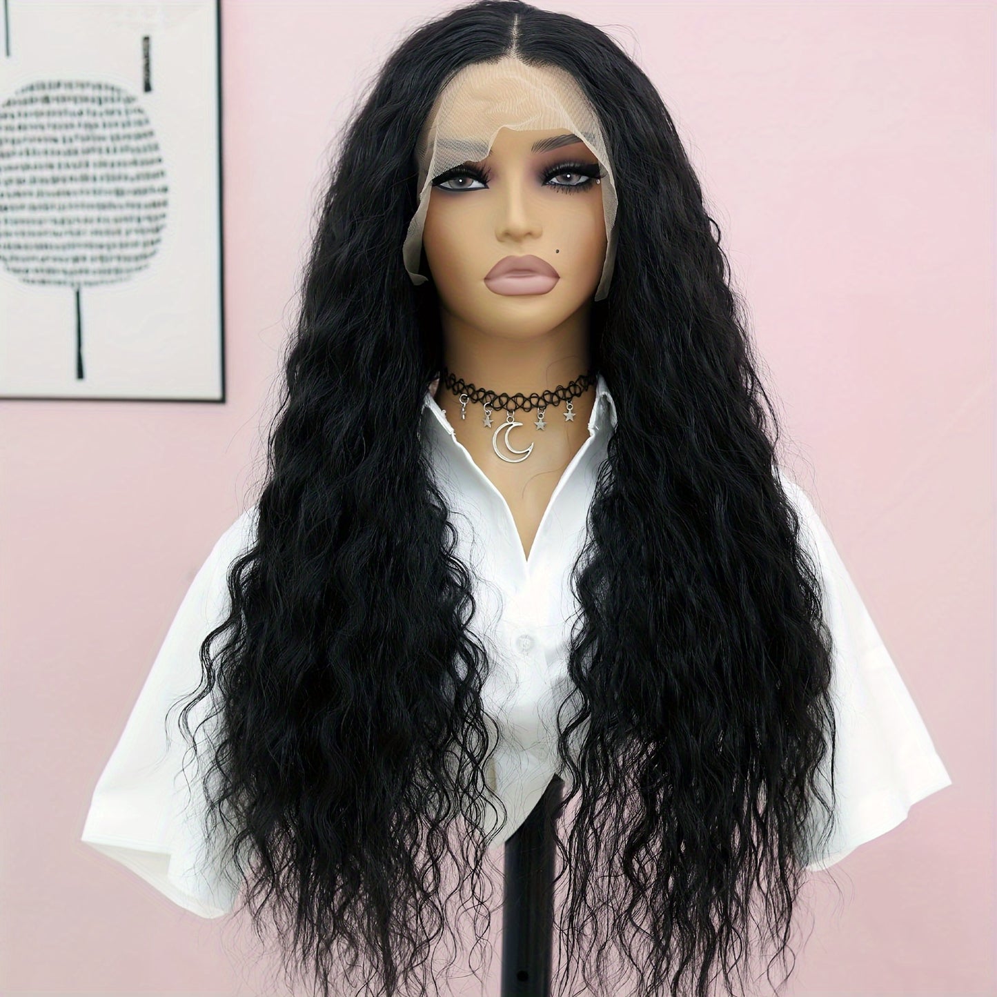 13x3 Lace Front Wig - Elegant Deep Wave Curly Hairpiece for Women - 180% Density, Natural-Looking, Breathable, and Comfortable
