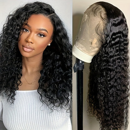 Water Wave Bob Wig 100% Human Hair Glueless Pre Plucked Pre Cut Short Throw On And Go Glueless Bob Wigs For Black Women 14-20 Inch Wet And Wavy Swiss HD Lace Closure Wig 4x4 250% Density Natural Black