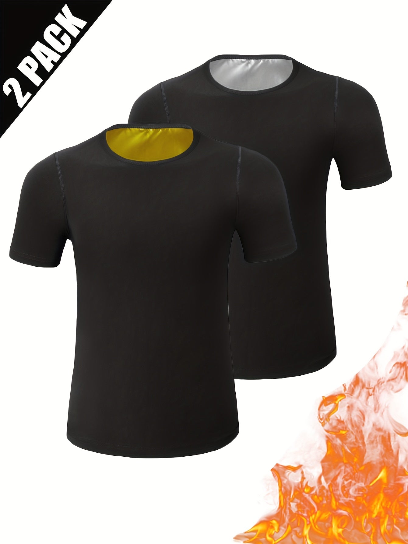 Men's Compression Sweat Sauna T-shirt, High Stretch Body Shaper Non Silicone Edge Allergy Prevention Tee Top For Workout Fitness Gym